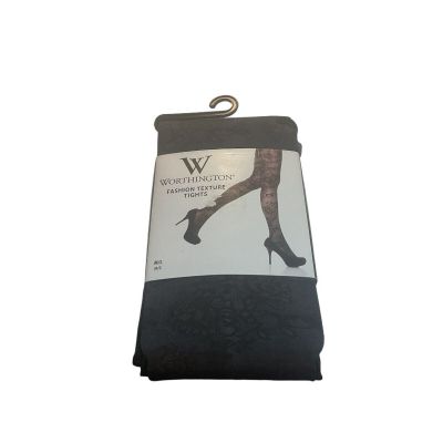 Worthington Fashion Texture Tights -Black/Charcoal Pattern-New in Pkg- Size M/L